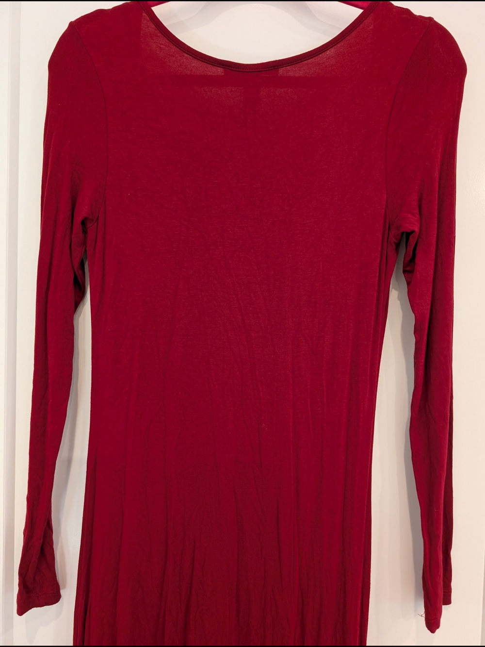 Forever 21 Deep Burgundy Long Sleeve Maxi Dress, Small - Picture 6 of 7